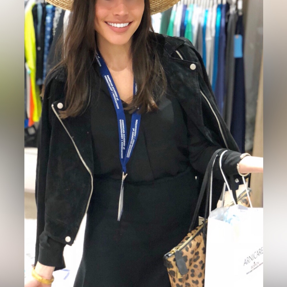 Black suede moto jacket